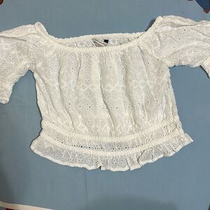 American Eagle Outfitters White Crop Top
